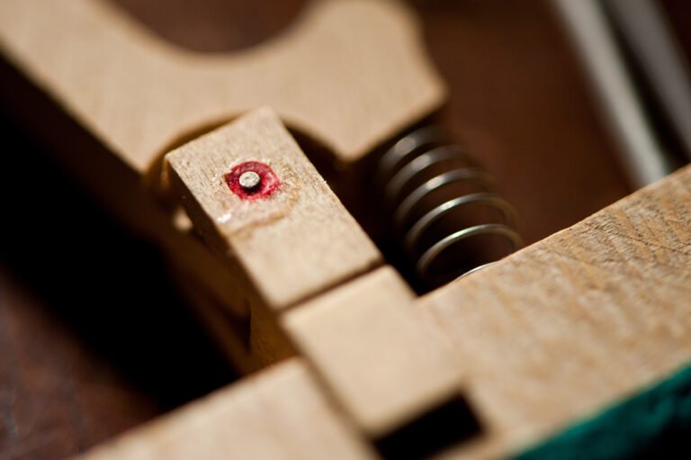 closeup of jack flange in piano