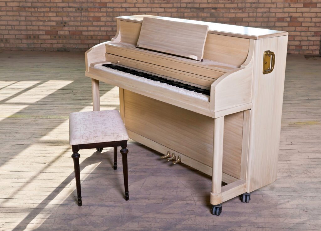 dusty piano in warehouse